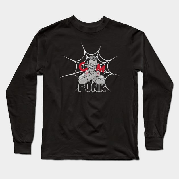 CM Punk Skeleton Web Long Sleeve T-Shirt by ClarityMacaws